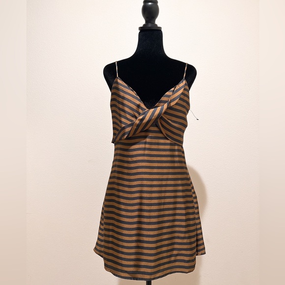 NWOT House of Harlow 1960 X REVOLVE Lorena Dress in Brown & Black Stripe Size M - Picture 4 of 7